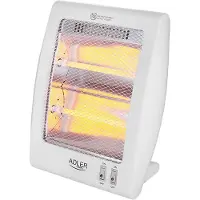 Adler AD 7709, Quartz electric space heater, Kvartsglas, inomhus, Golv, Vit, Energiljus