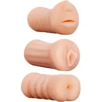 NMC XXX To GO Juicy set (3 st) - konstgjord vagina, mun- och analmasturbator