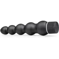 Doc Johnson - Black Magic 7 - styv analvibrator med 5 kulor (svart)