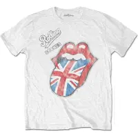 Ginza.se The Rolling Stones: Unisex Retail Pack T-Shirt/Vintage British Tongue (White) (Soft Hand Inks) (Large)