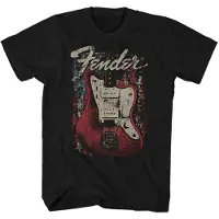 Ginza.se Fender: Unisex T-Shirt/Distressed Guitar (Black) (Small)