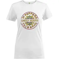 Ginza.se The Beatles: Ladies T-Shirt/Sgt Pepper Drum Colour Foil (White) (Embellished) (Large)