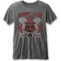 Ginza.se Johnny Cash: Unisex Burnout T-Shirt/Ring of Fire (Charcoal Grey) (Small)