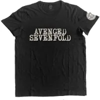 Ginza.se Avenged Sevenfold: Unisex T-Shirt/Logo & Death Bat (Black) (Applique) (X-Large)