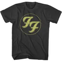 Ginza.se Foo Fighters: Unisex T-Shirt/Gold FF Logo (Charcoal Grey) (Small)