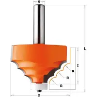 Cmt Profilfräs ; S=12 mm; D=66,7 mm; R=7,93 mm
