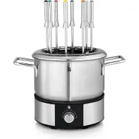 WMF Lono Fondue Fondue 1400 W 8 fonduegafflar, med manuell temperaturinställning Cromargan