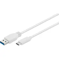 Goobay 67188, 1 m, USB C, USB A, USB 3.2 Gen 1 (3.1 Gen 1), 5 Gbit/s, Vit
