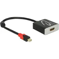 DeLOCK DisplayPort / HDMI Anslutningskabel DisplayPort-uttag, HDMI-A uttag 0.2 m Svart 62735 4K UHD DisplayPort-kabel