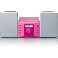 Lenco Micro set med CD FM-radio AUX-IN klistermärken Rosa