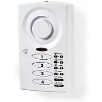Nedis Dörr- och fönsterlarm med siren | Knappsats / Magnetisk sensor | Batteridriven | 3x AAA/LR03 | 85 dB | Vit
