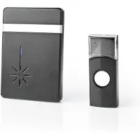 Nedis Trådlösa dörrklockan | Batteridriven | 3 V DC | 1x CR2032 | Volym: 80 dB | Signalområde: 300 m | IP44 | 36 Melodier | 1 Mottagar