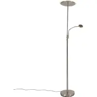 QAZQA Modern golvlampa i stål inkl LED dimbar med läsarm - Strela