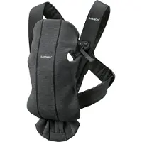BabyBjörn Baby Carrier Mini 3D Jersey - bärsele för nyfödda | grå/svart