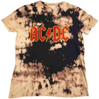 Ginza.se AC/DC: Unisex T-Shirt/Logo (Dip Dye Tan And Black) (Wash Collection) (Medium)