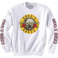 Ginza.se Guns N Roses: Guns N' Roses Unisex Sweatshirt/Classic Text & Logos (White) (Sleeve Print) (X-Large)