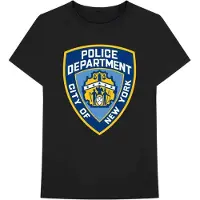 Ginza.se New York City: Unisex T-Shirt/Police Dept. Badge (Black) (Medium)