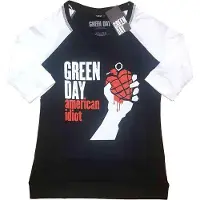 Ginza.se Green Day: Ladies Raglan T-Shirt/American Idiot (Black & White) (XXX-Large)