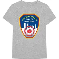 Ginza.se New York City: Unisex T-Shirt/Fire Dept. Badge (Grey) (X-Large)