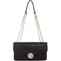 GUESS Belle crossbody-väska i ekologiskt läder, svart, 29 x 15 x 4 cm