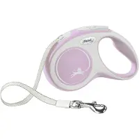 Flexi New COMFORT, Hund, Utdragbart koppel, Rosa, Vit, Band, 15 kg, Monokromatiskt
