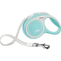 Flexi New Comfort XS Tape 3 m, Universal, Utdragbart koppel, Blå, Vit, Band, 12 kg, Monokromatiskt