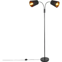 QAZQA Modern golvlampa svart 2-ljus - Carmen