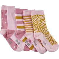 Minymo Strumpor - 5-pack - Rosa m. Ränder - - 23/26 - Strumpor