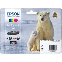 Epson 26 Bläckpatron MultiPack Bk,C,M,Y, Innehåll 220 Sidor