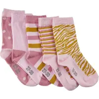 Minymo Strumpor - 5-pack - Rosa m. Ränder - - 19/22 - Strumpor