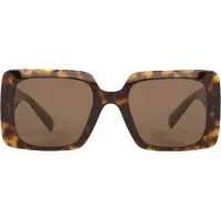 Versace Square Womens Havana mörkbruna solglasögon