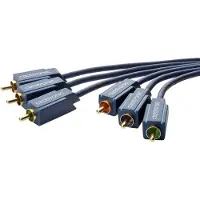 ClickTronic 3m YUV Component, 3 m, 3 x RCA, Guld, Blå, Hane/Hane, 1 styck