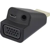 Renkforce RF-4149768 HDMI / VGA Adapter [1x HDMI hane - 1x VGA hona, Telejack 3.5 mm] Svart