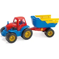 Dantoy Traktor m. Släp - 41 cm - Röd/Blå - - One Size - Bil