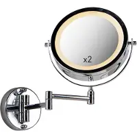 QAZQA Design väggspegel krom inkl LED dim till varm justerbar IP44 - Vicino