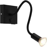 QAZQA Modern flexibel vägglampa USB svart - Zeno