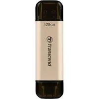 Transcend JetFlash 930C - USB-minne - 128 GB - USB 3.2 Gen 1 / USB-C - guld