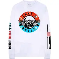 Ginza.se Guns N Roses: Guns N' Roses Unisex Long Sleeve T-Shirt/Motorcross Logo (White) (Back & Sleeve Print) (XX-Large)