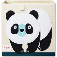 3 Sprouts Förvaringslåda - 33x33x33 cm - Panda - - One Size - Låda