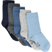 Minymo Strumpor - 5-pack - Marinblå/Blå/Gråmelerad - - 15/18 - Strumpor