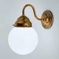 BERLINER MESSINGLAMP Vägglampa LARRY, dimbar, Brun / mässing, Hall, Mässing, Antik, Vägglampa, vägglampa inomhus