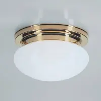 BERLINER MESSINGLAMP Taklampa HARRY, dimbar, Mässing / guld, Vardagsrum / matsal, Glas, Antik, Taklampa