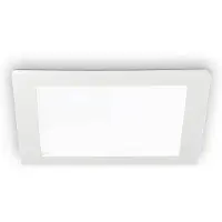 Ideal Lux LED-takinbyggnadslampa Groove fyrkantig 11,8x11,8 cm, Vitt / opal, Vardagsrum / matsal, Aluminium / grå / zink, Modern
