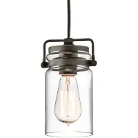 Kichler Hänglampa Brinley, dimbar, Brun / mässing, Vardagsrum / matsal, Glas, Industriell design, Pendellampa