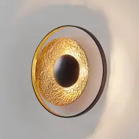 Holländer Design vägglampa Satellite, Mässing / guld, Vardagsrum / matsal, Metall, Design, Vägglampa, vägglampa inomhus
