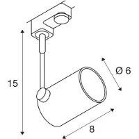 SLV Bima I spot 3-fas skena HV svart BIMA, dimbar, Svart, Vardagsrum / matsal, Aluminium / grå / zink, Modern, Spotlight skena