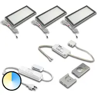 Hera Bänklampa Dynamic LED Sky 3-pack stål Sky, dimbar, Aluminium / grå / zink, Kök, Syntetmaterial, Modern, Underskåpsbelysning
