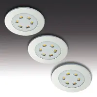 Hera 3dels-set LED-inbyggnadslampa R 55, Aluminium / grå / zink, Kök, Metall, Modern