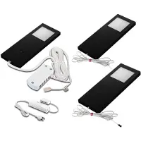 Hera Bänklampa LED SlimPad F x3 3 000 K svart Slim-Pad F, dimbar, Svart, Kök, Syntetmaterial, Modern, Underskåpsbelysning