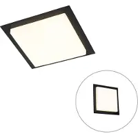 QAZQA Modern taklampa svart kvadratisk inkl LED IP44 - Lys